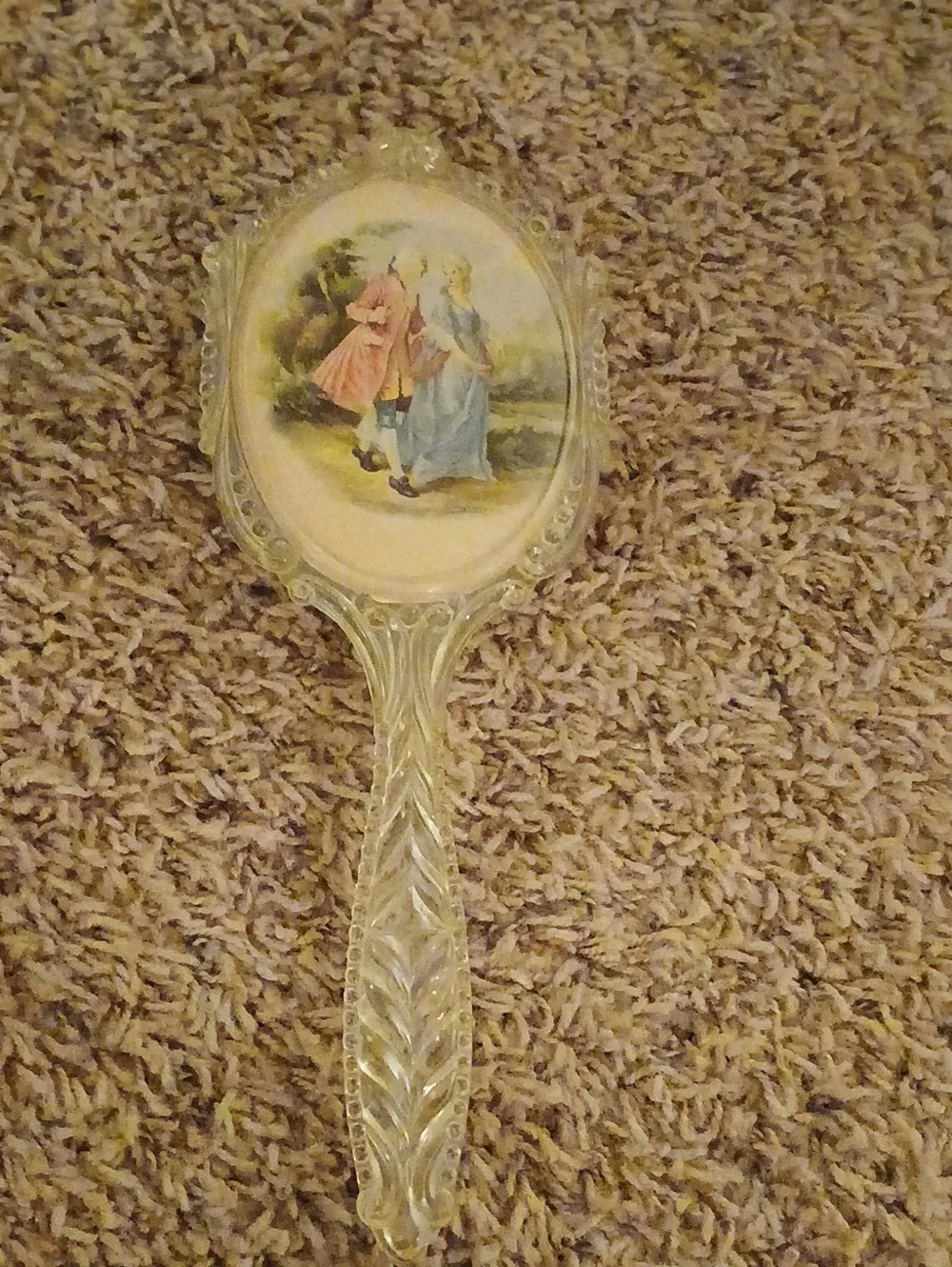 Classic Clear Hair Brush with Pink and Blue Accents